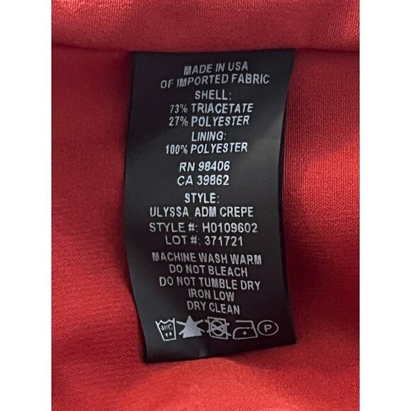 New Theory Ulyssa Admiral Brick Red V-Neck Bell Sleeve Dress - Made in USA - Picture 10 of 10